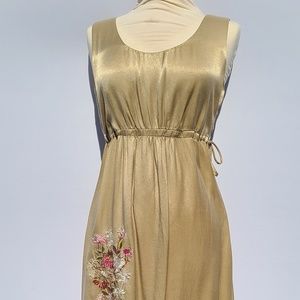 Women's J. Jill Gold Midi Sleeveless Dress